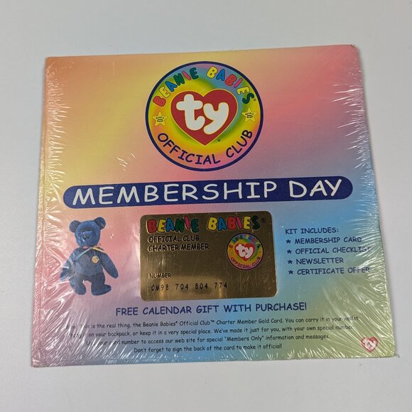Vintage Sealed New Ty Beanie Babies Official Club Membership Card & Kit - Picture 1 of 4